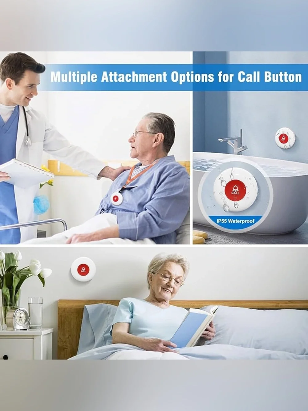 Caregiver Pager Wireless Call Button for Seniors, Disabled, & Elderly Fall Alert - Picture 3 of 16